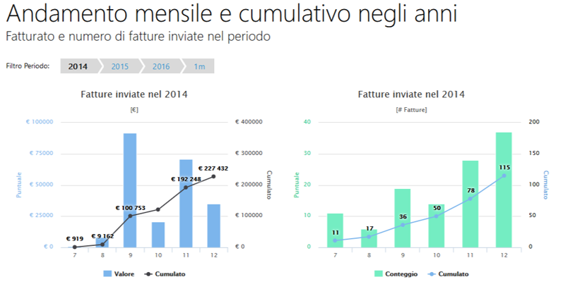 Andamento Mensile e Cumulativo negli anni